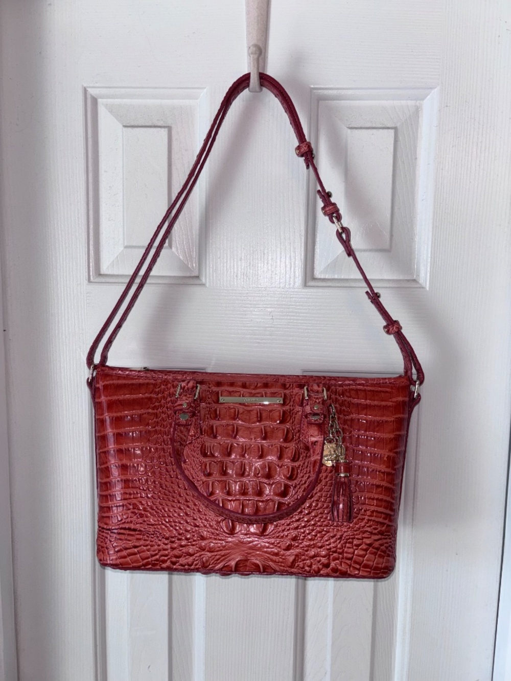 EUC Brahmin Melbourne Satchel and Matching Wallet in Beautiful Pecan - Picture 2 of 16